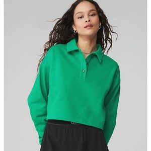 Alo cropped polo sweater